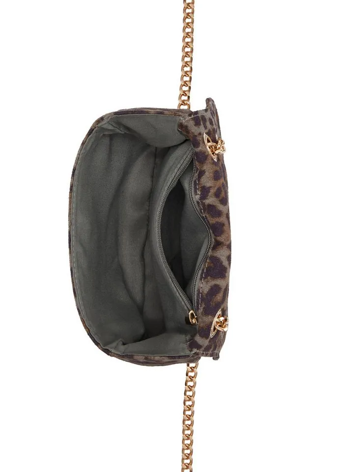 Vivance by Lascana Umhängetasche, Minibag, Handtasche, Henkeltasche, Crossbody Bag, Leo-Optik VEGAN, Braun|grau|schwarz, – Produktbild 4 von 5