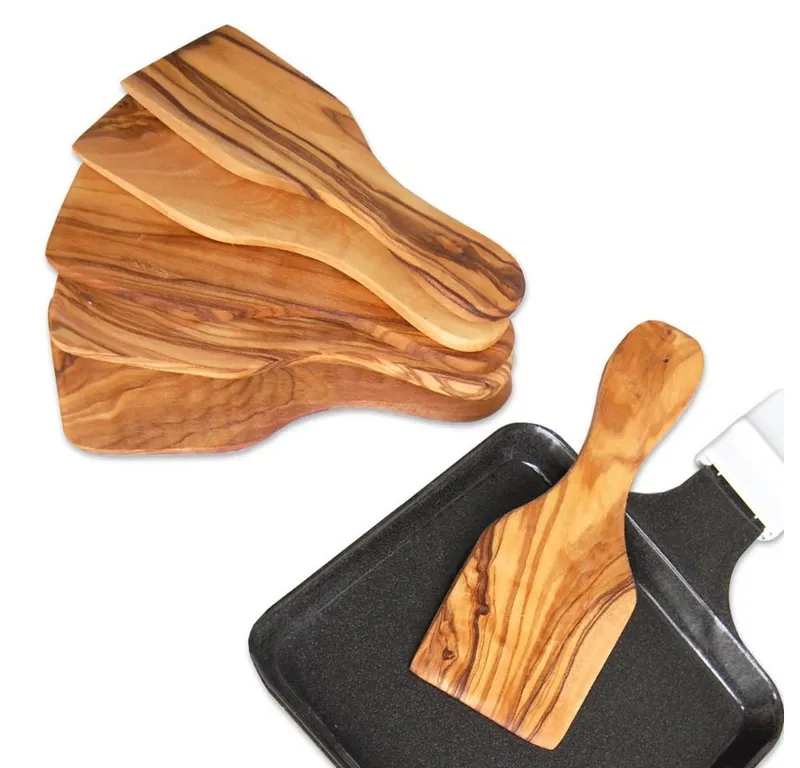 Olivenholz erleben Olivenholz erleben 6er Set Raclette-Schieber inkl. 6 Untersetzer – Produktbild 1 von 6
