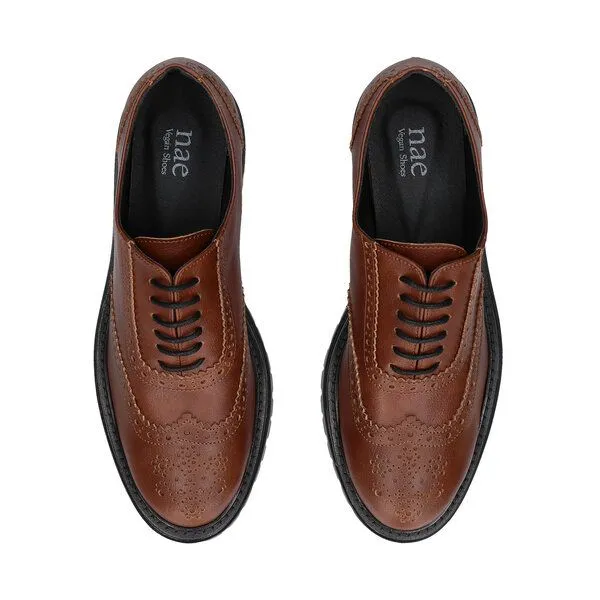 Nae Vegan Shoes Nae Vegan Shoes NAE | Grace Veganer Wingtip-Brogue-Oxford, Brown, – Produktbild 3 von 4