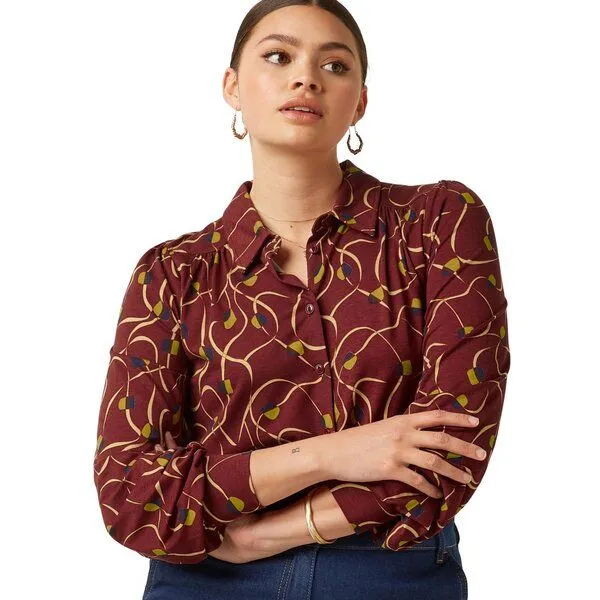 king louie king louie Bluse Carina, Boogie cabernet red (rot), – Produktbild 2 von 3