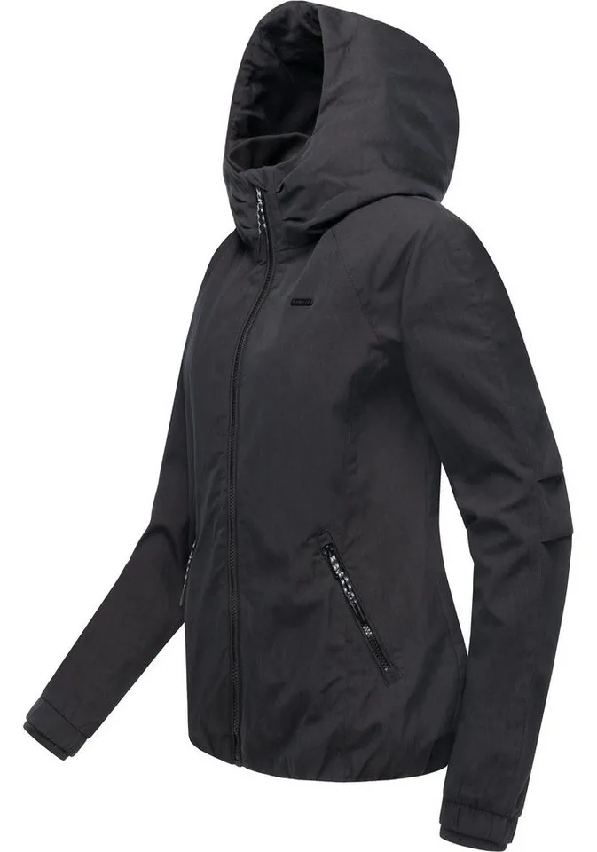ragwear ragwear Outdoorjacke Dizzie A YOUMODO Leichte Übergangsjacke mit großer Kapuze, Schwarz, – Produktbild 3 von 5