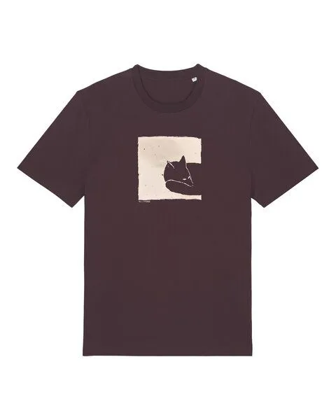 ilovemixtapes ilovemixtapes Unisex T-Shirt mit Fox in a Box Motiv – Nachhaltig, Fair, Vegan, Bio-Baumwolle, Red brown (braun), – Produktbild 1 von 2