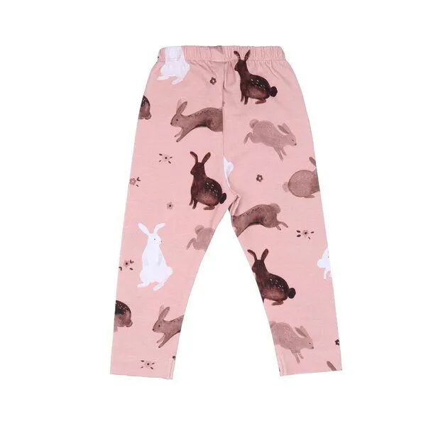 Walkiddy Leggings Kleinkinder Rosa Bio-Baumwolle – Walkiddy Happy Rabbits, nachhaltig, GOTS-zertifiziert, bequem, elastisch, umweltfreundlich, fair produziert – Produktbild 2 von 2
