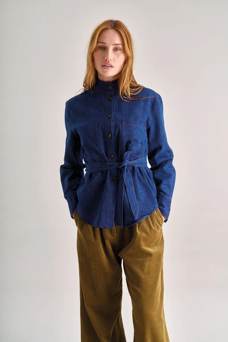 KOMODO KOMODO Damen vegan Hemd Denim Ford Dunkelblau, Dunkelblau, – Produktbild 1 von 2