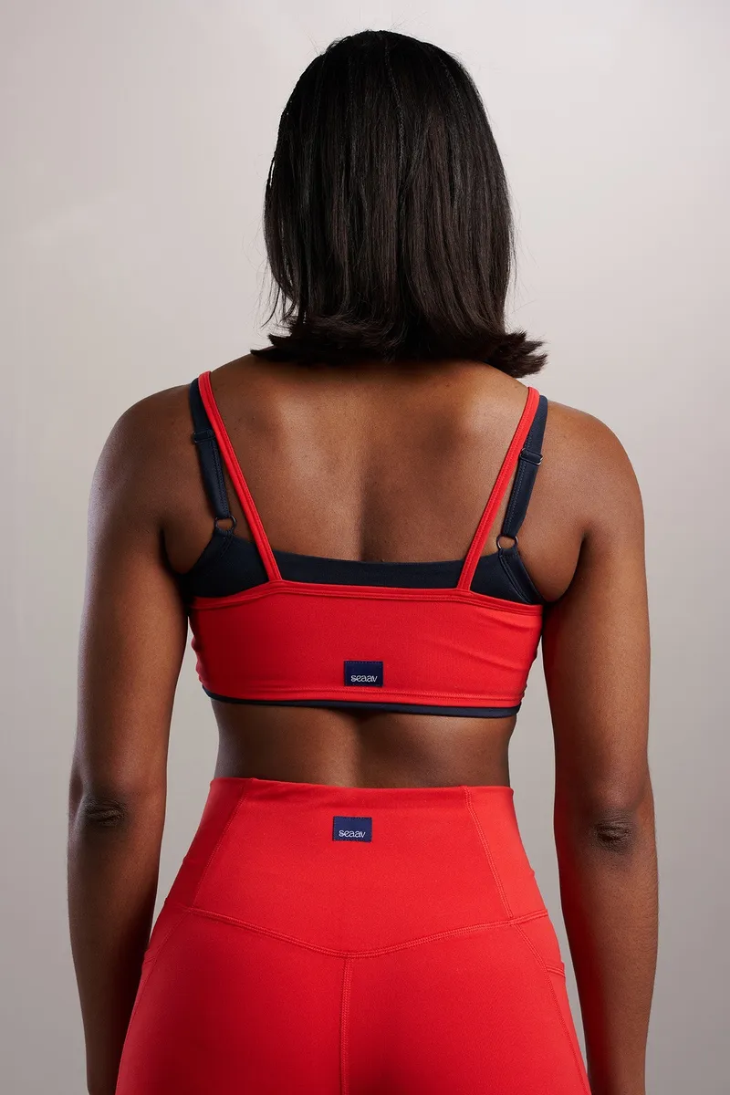 SEAAV SEAAV Damen vegan Sport-Bh Liftline Layered Rot, Rot, – Produktbild 1 von 2