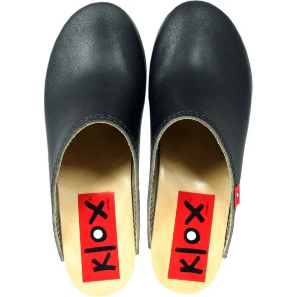 Klox Klox New York - High Heel Holzclog mit pflanzlich gegerbtem Leder, Black edition (schwarz), – Produktbild 3 von 3