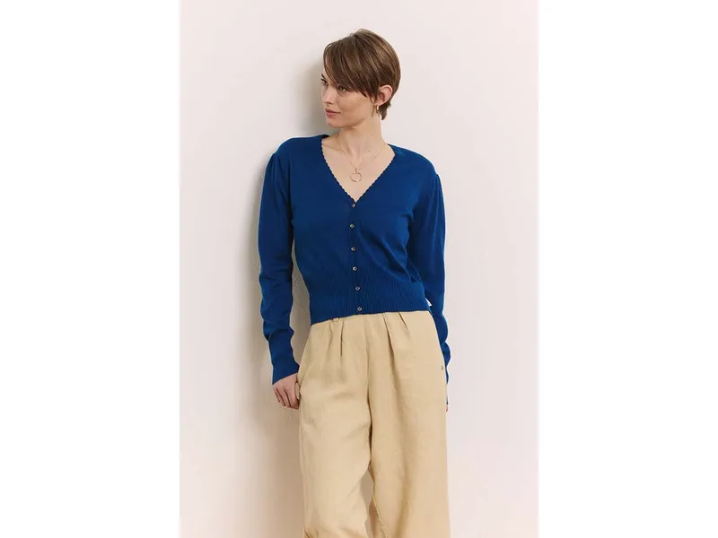 Tranquillo Tranquillo Strickjacke Linaa aus Bio-Baumwolle, Navy, – Produktbild 3 von 3