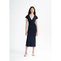 MELA V-Neck Kleid lang Style SHREOSHI | von MELA | Fairtrade & GOTS zertifiziert, Navy, – Produktbild 1 von 1