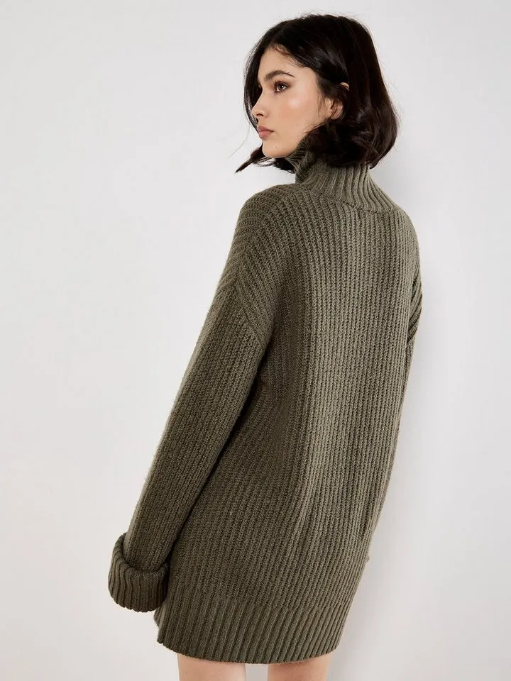 Apricot Apricot Rollkragenpullover Pulloverkleid im Oversized-Stil, Grün, – Produktbild 4 von 4