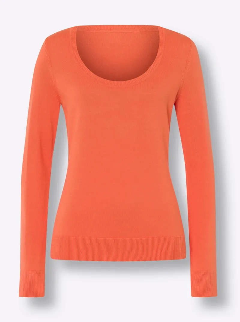 heine Rundhalspullover orange, Orange, – Produktbild 1 von 2
