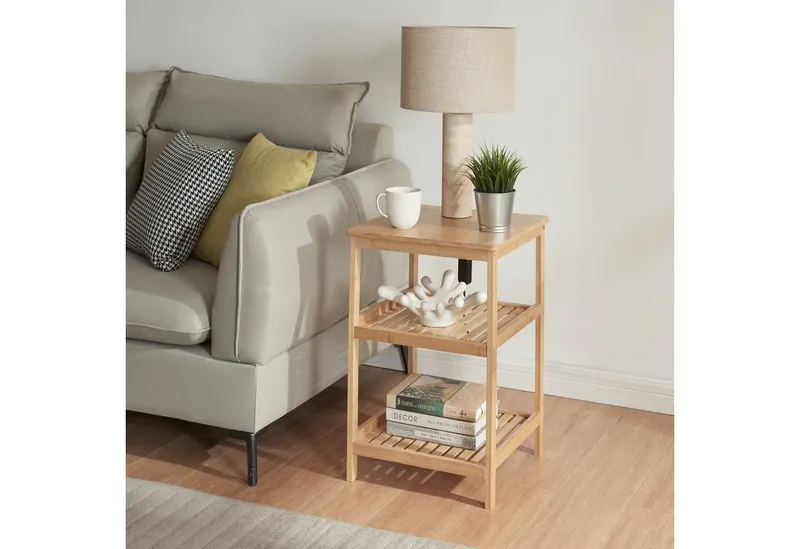 en.casa Standregal, »Ikerasak« Badregal Bambus Küchenregal 60 x 40 x 40 cm Natur, Beige, – Produktbild 2 von 4