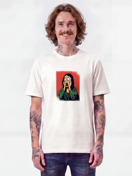 watapparel watapparel T-Shirt Unisex Mona Lisa Scream, Off white, – Produktbild 2 von 2