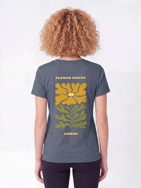 watapparel watapparel T-Shirt Frauen Lisbon Flora, Blue grey, – Produktbild 2 von 3