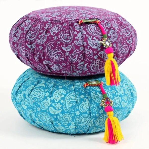 Lotus Design® Meditationskissen PAISLEY-ZAFU Lotus Design® - Bio-Buchweizenschalen, Lila, – Produktbild 3 von 4