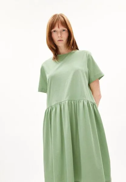 ARMEDANGELS ARMEDANGELS FELIAA MERCERIZED - Damen Jerseykleid aus Bio-Baumwolle, Smith green, – Produktbild 1 von 4