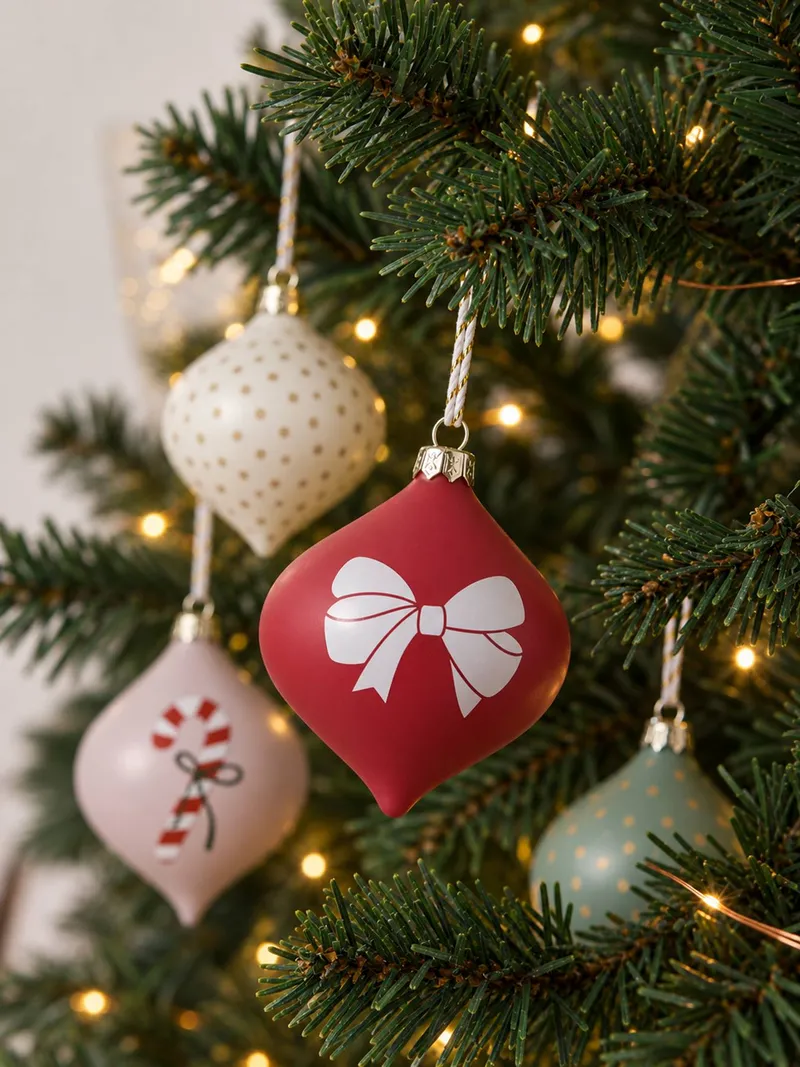 Vertbaudet 10er-Set Weihnachtsbaumkugeln in Tropfenform, Mehrfarbig, – Produktbild 2 von 4