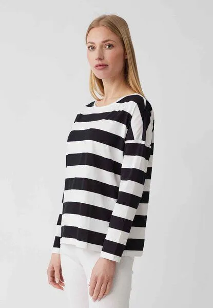 LANA Organic LANA Organic Pyjamashirt, Modell Luna, Schwarz - ecru, – Produktbild 3 von 4