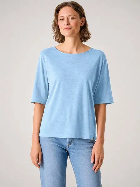 HempAge Hempage Damen Halbarm T-Shirt Hanf/Biobaumwolle, Glacier(blau), – Produktbild 2 von 4