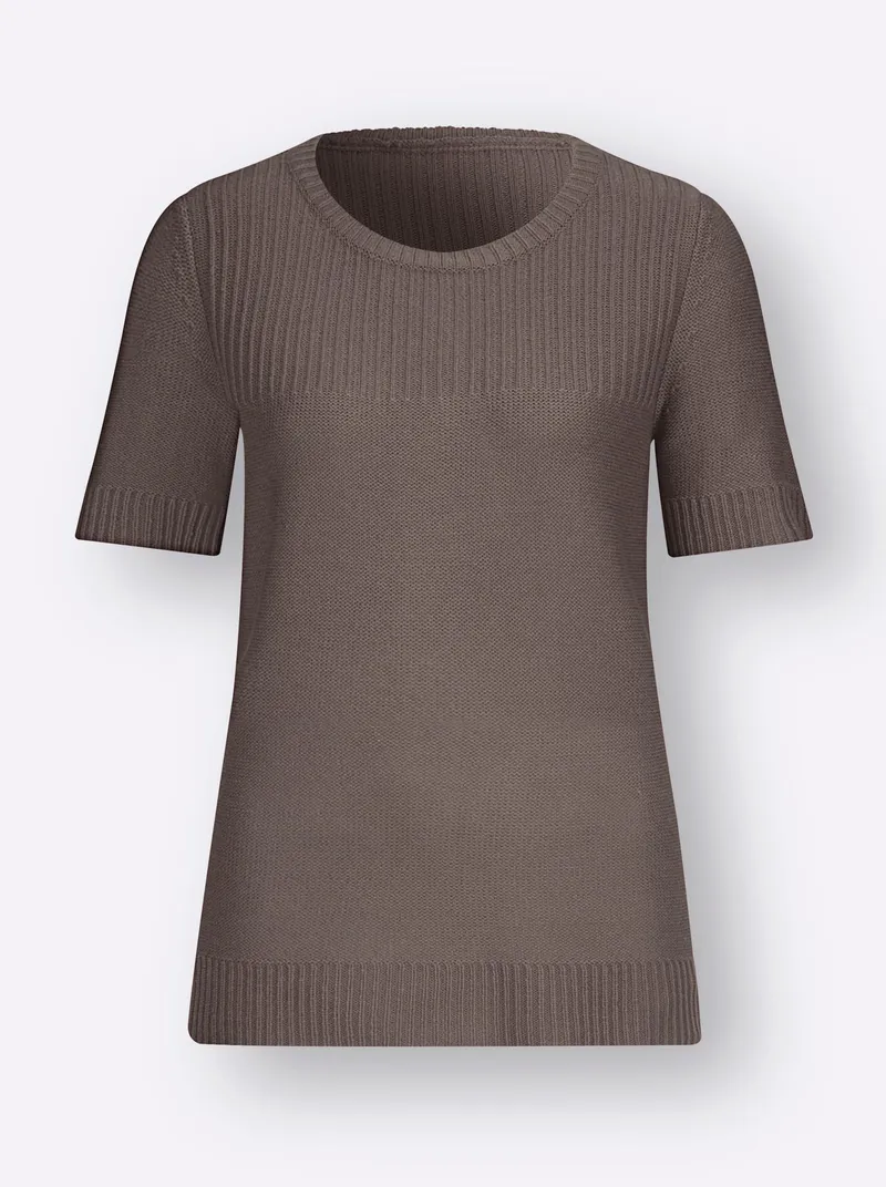 Witt Kurzarmpullover, Taupe, – Produktbild 2 von 2