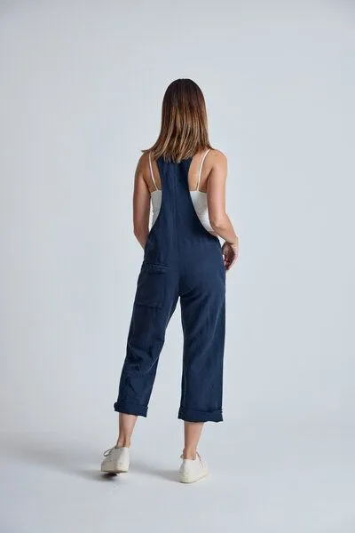 Flax and Loom Flax and Loom Leinen Latzhose Mary Lou, Navy (blau), – Produktbild 4 von 7