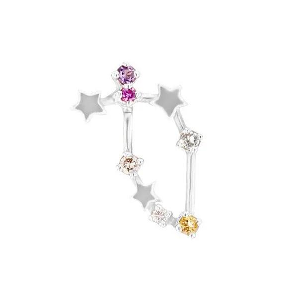 Eppi Eppi Ohrringe mit Sternzeichen Capricorn, Weiss, – Produktbild 1 von 4