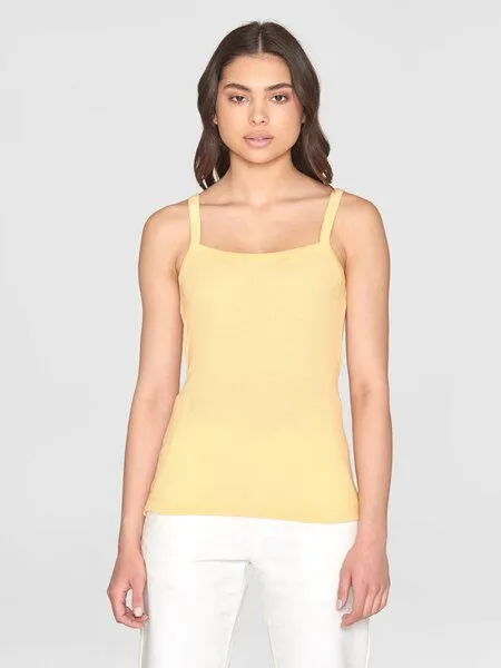 KnowledgeCotton Apparel KnowledgeCotton Apparel Ripptop - Rib strap top - aus Bio-Baumwolle, Gelb (impala), – Produktbild 1 von 4