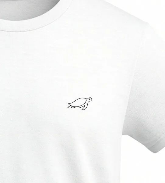 vis wear vis wear Schildkröte outline - Organic Shirt, Weiss, – Produktbild 2 von 4