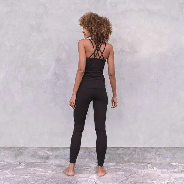 Jaya Jaya NOURI UNI - Damen - lockeres Top für Yoga aus Biobaumwolle, Black/schwarz, – Produktbild 1 von 3