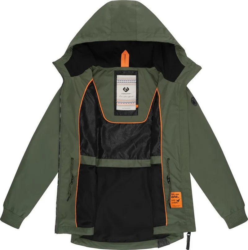 ragwear ragwear Outdoorjacke Dowey A Wasser- und winddichte Damen Jacke mit Taillenzugband, Grün, – Produktbild 1 von 5