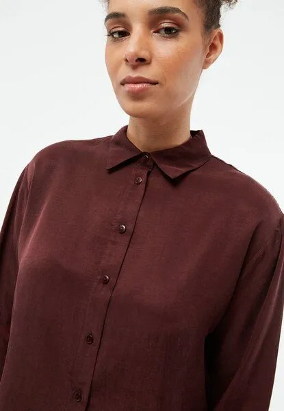 Givn Berlin Givn Berlin Kurze Bluse GBSAVANNAH aus TENCEL, Wine red (tencel), – Produktbild 4 von 4