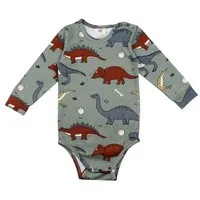 Walkiddy Langarm Baby Body *Funny Dinosaurs* GOTS Bio | Walkiddy – Produktbild 1 von 1