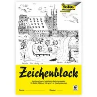 folia folia Zeichenblock mit Leinenecken 120g/m², DIN A4, 10 Blatt – Produktbild 1 von 1