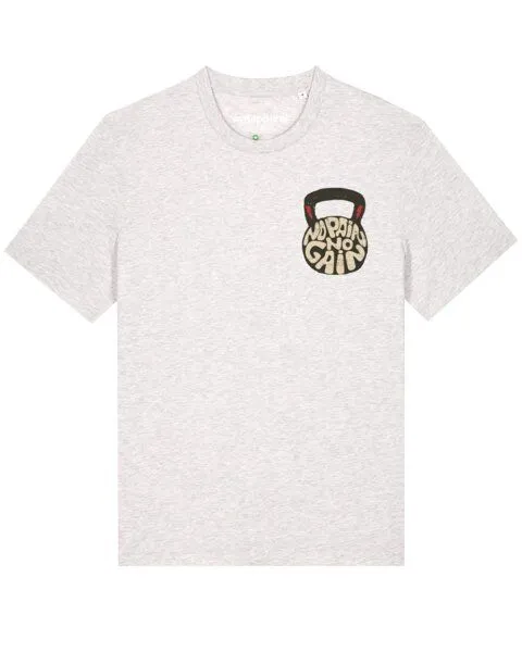 watapparel watapparel T-Shirt Unisex No Pain, no Gain 01, Cool heather grey, – Produktbild 1 von 4