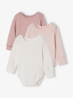 Vertbaudet Vertbaudet 3er-Pack Baby Schlupfbodys mitwachsend Pointelle-Strick – Produktbild 1 von 1