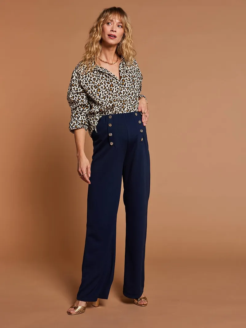 Envie De Fraise Umstandsbluse mit weiten Ärmeln in Leo-Print ENVIE DE FRAISE, Wollweiß, – Produktbild 2 von 4