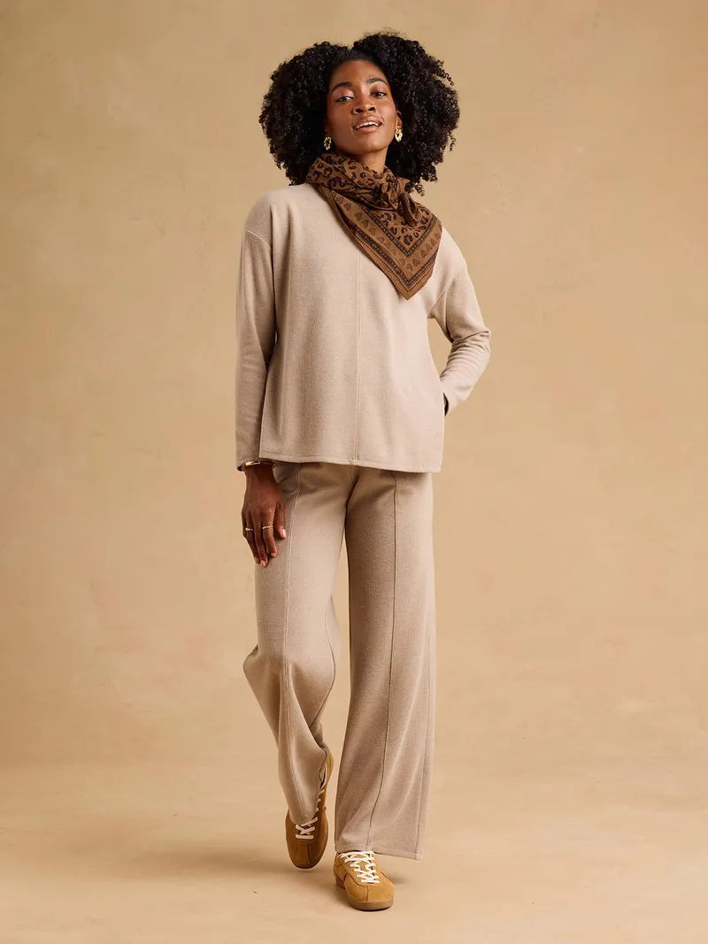 Envie De Fraise 2-teiliges Homewear-Set für Schwangerschaft und Stillzeit ENVIE DE FRAISE, Hellbraun, – Produktbild 1 von 4