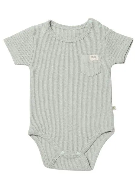 Biorganic Biorganic Waffle Smile Baby Kurzarmbody, Mint, – Produktbild 1 von 4