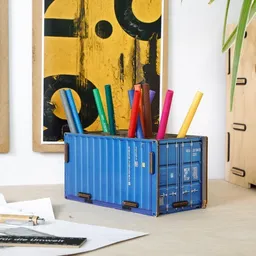 WERKHAUS WERKHAUS Stiftebox Container - blau - aus Holz – Produktbild 1 von 1