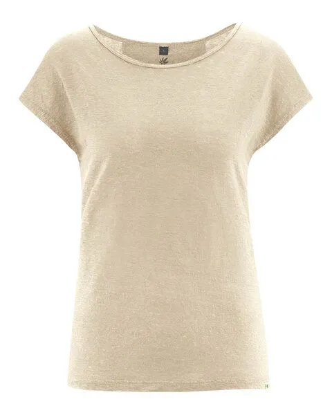 HempAge HempAge Damen 100% Hanf T-Shirt, Gobi(beige), – Produktbild 1 von 4