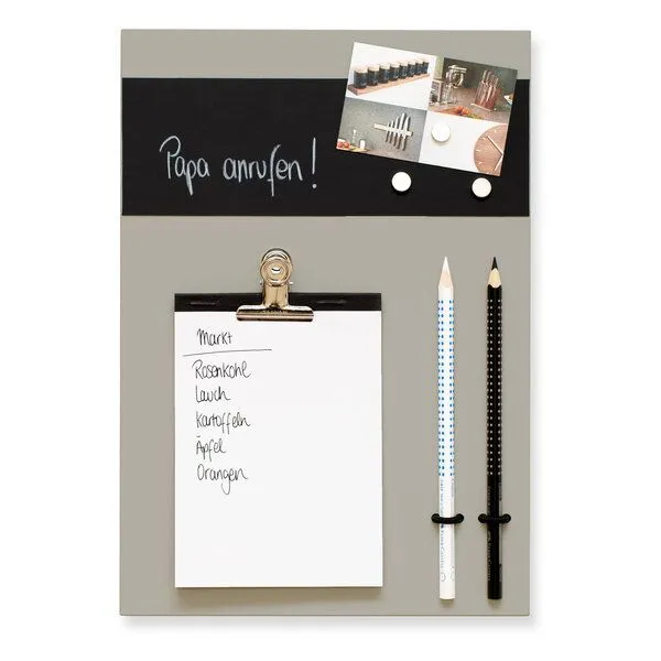 klotzaufklotz klotzaufklotz Memoboard Mini Linoleum, Hellgrau, – Produktbild 1 von 4