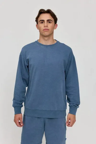 Mazine Mazine Genderless Sweatshirt Natural Dye - aus Bio-Baumwolle, Blau, – Produktbild 2 von 4