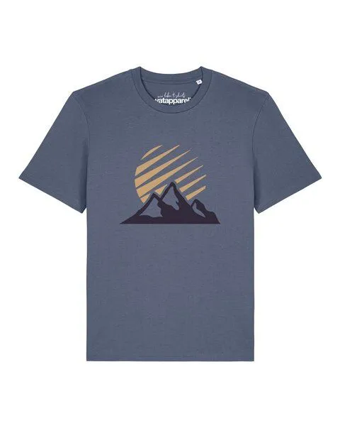 watapparel watapparel T-Shirt Unisex Mountain and Sun, Blue grey, – Produktbild 1 von 2