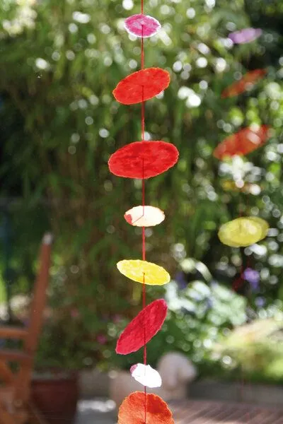 Sundara Sundara Deko-Girlande "Cascade" aus handgeschöpftem Baumwollpapier, Grün, – Produktbild 2 von 3