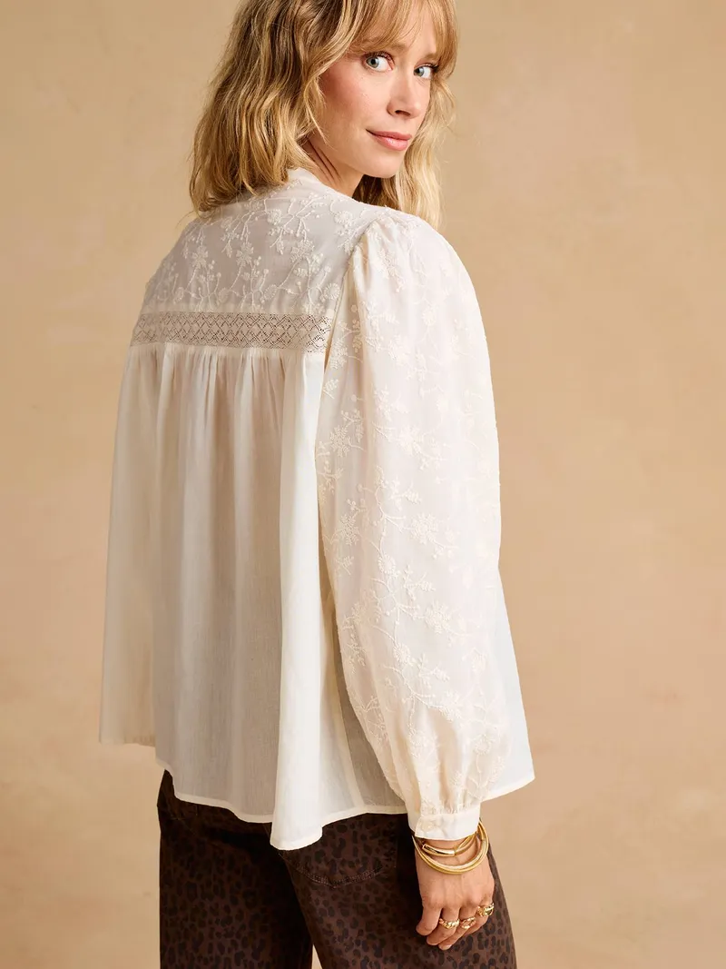 Envie De Fraise Umstandsbluse mit Stickerei und Spitze ENVIE DE FRAISE creme, Creme, – Produktbild 2 von 4