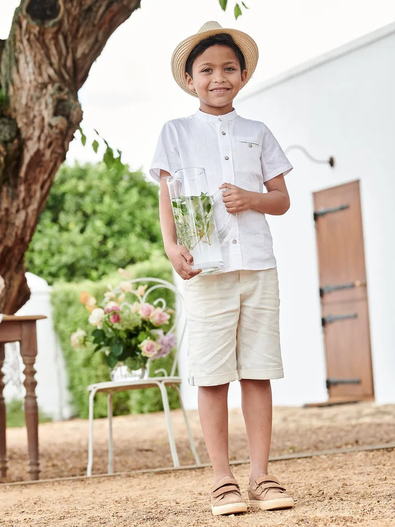 Vertbaudet Festliche Jungen Shorts, Hellbeige, – Produktbild 2 von 4