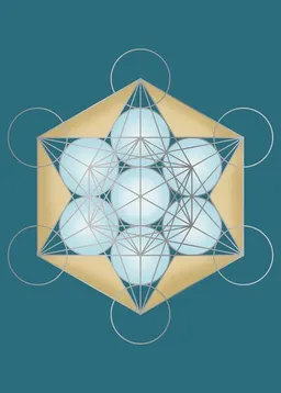 Crystal and Sage Crystal and Sage Poster Metatrons Würfel, petrol und silber – Produktbild 1 von 1