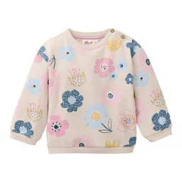 People Wear Organic People Wear Organic Sweat Pullover, beige bedruckt, "Blumen", Bio-Baumwolle – Produktbild 1 von 1
