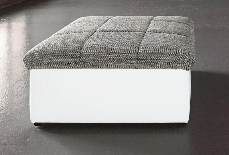 DOMO collection Hocker SPLASH 87x87 cm, komfortabel, modernes Design, Grau|weiß, – Produktbild 2 von 5