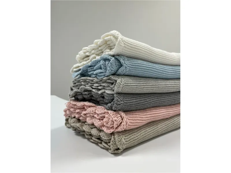 HANS NATUR HANS NATUR Babydecke Bio-Baumwolle mit Muschelkante Maße 80 x 100 cm, Grau, – Produktbild 2 von 2