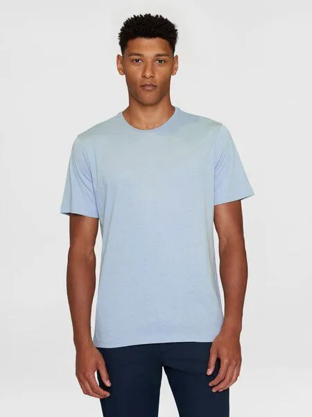 KnowledgeCotton Apparel KnowledgeCotton Apparel Basic T-Shirt O-Neck aus Bio-Baumwolle, Blau (skyway), – Produktbild 1 von 4